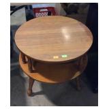 Living room book case lamp end table, 24" round