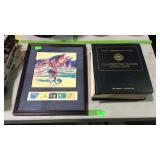 Stamp lot - Framed Olympic stamps wall decor, and