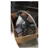 Misc, box lot- Seiko clock, wheel cover, calendar,