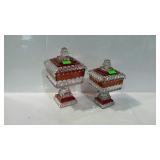 Glass - 2 Westmoreland ruby & clear "wedding jars"