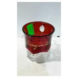 Souvenir ware, ruby & clear - mug, etched
