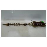 Weather vane arrow with ruby-cut-to-clear glass