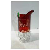 Souvenir ware, ruby & clear - 5-1/2" pitcher,