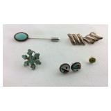 Sterling 925 jewelry-two pairs of earrings, pin,