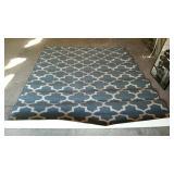 Blue and white home decor designer area rug,