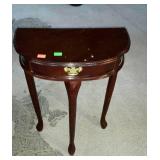 Half round hall stand with mahogany finish - top