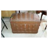 Brown painted dome top trunk, good condition,