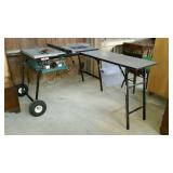 Makita table saw mounted onto portable saw table