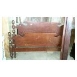 Mahogany full size bed with acorn post toppers