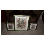 Three home decor pictures of flowers