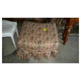 Ottoman, mid century in style with floral and
