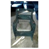 Early Wicker Sunroom Rocking Chair, green color