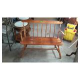 Nice Maple Bench, this armed spindle back deacons