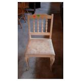 French Provincial side chair with vinyl padded