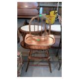 Wood high chair with food tray - needs cleaning