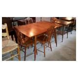 Cute oak kitchenette table with four chairs,