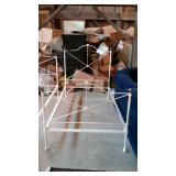 Iron bed with rails, full size painted white,