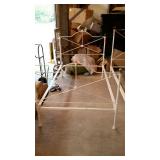 Iron bed full size with rails, painted white w
