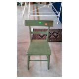 Plank bottom chair, painted green