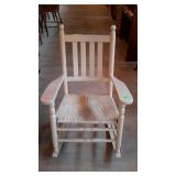 Porch rocker with cane seat, painted off white -