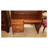 Contemporary oak "S" roll top desk with left side