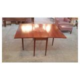 Walnut drop leaf gate leg table with tapered l