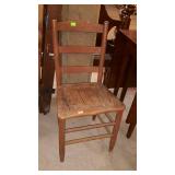 Oak framed side chair with slatted seat