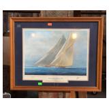 Framed and matted special edition of Yachts of
