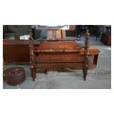 Rope bed. Full sized. Turned posts. Includes