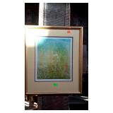 Framed, matted and signed silkscreen style print.