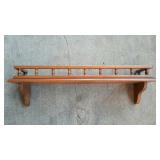 Teacup wall shelf, with gallery rail. 26"×7"×8".