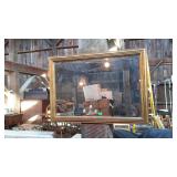 Large beveled glass wall mirror. Nice frame in