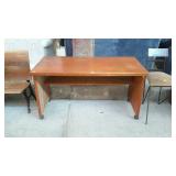 Wood work station on wheels. Great craft table.