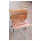 Old School bench. Iron legs with folding wood