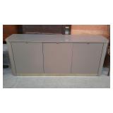 Heavy, lacquered storage credenza. Three doors