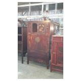 Asian themed Wardrobe, top section with bird and