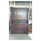 Wall unit curio/bookcase cabinet, Asian themed