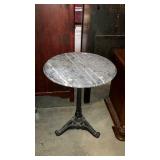 Marble top stand, grey with white 24" round