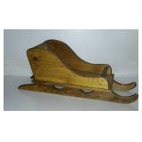 Wooden doll size sled - 9 x 25 x 10