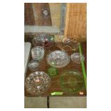 Glassware - egg plate, salad bowls, divided