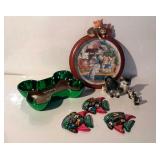 Misc - battery operated cat clock, cat figurines,