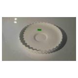 Milk glass - unmarked Fenton hobnail footed 12"