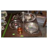 Metal - double handle urn vase, copper mug,