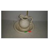 Ceramic wash pitcher & bowl set - 11" diameter