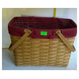 2003 Longaberger double handled magazine basket