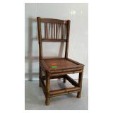 Early rattan doll size high back side Chair cute