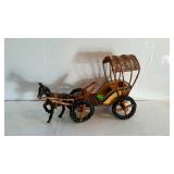Home decor horse drawn buggy, decor piece