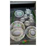 English dinner china, meat platter, soup bowls,