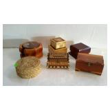 Misc decor lit, drink coasters set, wicker and