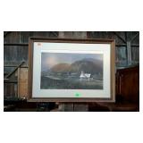 Framed wall decor picture print, landscape with